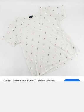 Rails  Rainbow Lightning Bolt V Neck Tee